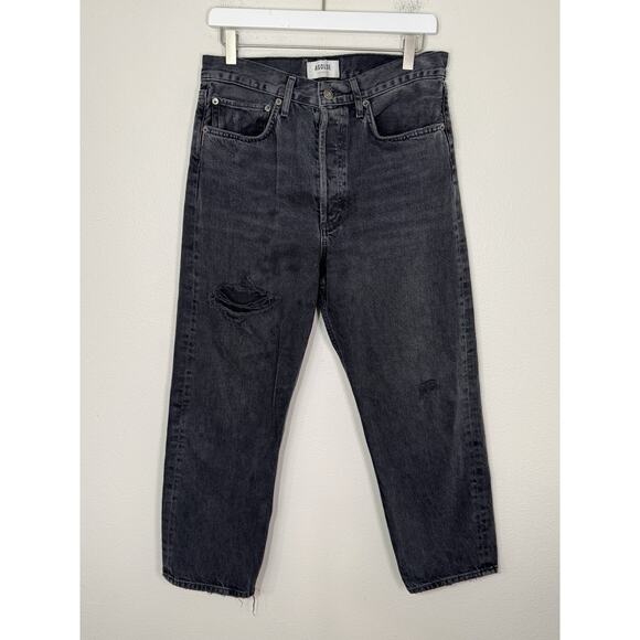 Agolde 90's Crop Jeans Mid Rise Loose Bound Straight Leg Button Fly, 28 - Picture 3 of 11